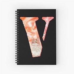 Vlone with beautiful cat , cool design for V Spiral Notebook