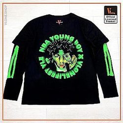 Vlone Long Sleeve Shirts - NBA Young Boy X Vlone Cross Roads Long Sleeve VL2409