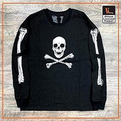 Vlone Long Sleeve Shirts - Vlone Skull and Bones Long Sleeve VL2409