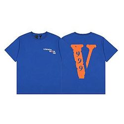 Vlone T-shirts - Summer VLONE Short-sleeved Big V Fashion Cotton T-shirts