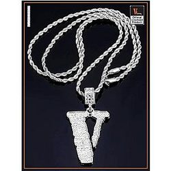 Vlone Necklaces - New VLONE Hip-hop Silver Chain VL2409