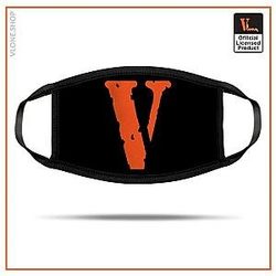 Vlone Face Masks - VLONE Orange V Letter Face Mask VL2409
