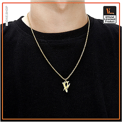 Vlone Necklaces - VLONE Fragment Lightning Bolt Iced Necklace VL2409