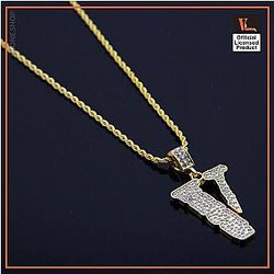 Vlone Necklaces - VLONE Iced out 18K Gold Plated Pendant Necklace VL2409