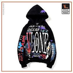 Vlone Hoodies - Vlone Graffiti Hoodie - Black VL2409