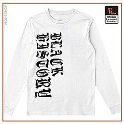 Vlone Long Sleeve Shirts - Vlone Black History Long Sleeve  White VL2309