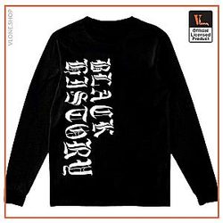 Vlone Long Sleeve Shirts - Vlone Black History Long Sleeve  Black VL2309