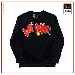 Vlone Sweatshirts - Vlone Halloween Flaming Pumpkin Sweatshirt - Black VL2309