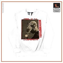 Vlone Sweatshirts - Vlone x Tupac Rebel Of The Underground Sweatshirt - White VL2309