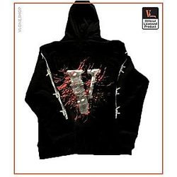 Vlone Hoodies - Vlone x Juice Wrld Splatter Black Hoodie VL2309