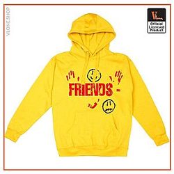 Vlone Hoodies - Vlone x Kika Drip Blood V Staple Friends Hoodie  Yellow VL2309