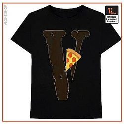 Vlone T-Shirts - Vlone Pizza Slice Logo T-Shirt VL2409