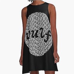 Vulfpeck 	 Vulf Circle White Print  	 A-Line Dress