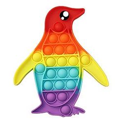Pop It Sensory Fidget Toy for Anxiety and ADHD relief – Rainbow Penguin