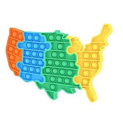 Pop It Sensory Fidget Toy for Anxiety and ADHD relief – USA Map Shape