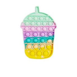 Pop It Sensory Fidget Toy for Anxiety and ADHD relief – Colorful Milk Tea Shape