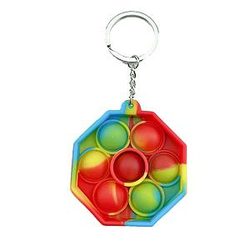 Pop It Sensory Fidget Toy for Anxiety and ADHD relief – Polygon Keychain