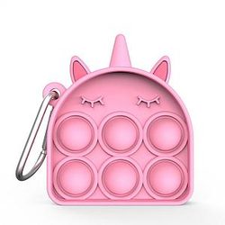 Pop It Sensory Fidget Toy for Anxiety and ADHD relief – Pink Keychain