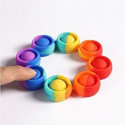 Pop It Sensory Fidget Toy for Anxiety and ADHD relief – Rainbow Bracelet