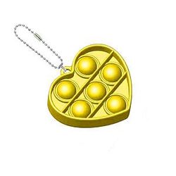 Pop It Sensory Fidget Toy for Anxiety and ADHD relief – Heart Shapes Keychain