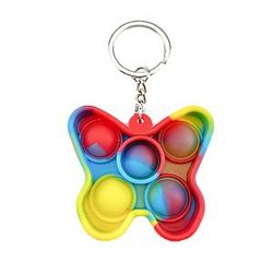 Pop It Sensory Fidget Toy for Anxiety and ADHD relief – Butterfly Keychain