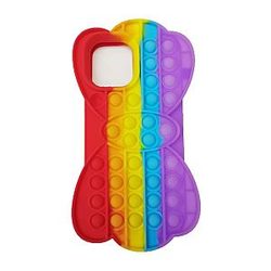 Pop It Sensory Fidget Toy for Anxiety and ADHD relief – Rainbow Silicone Phone Case For iPhone