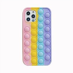 Pop It Sensory Fidget Toy for Anxiety and ADHD relief – Multi Color Silicone Phone Case For iPhone