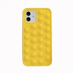 Pop It Sensory Fidget Toy for Anxiety and ADHD relief – Yellow Silicone Phone Case For iPhone