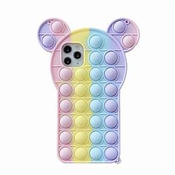 Pop It Sensory Fidget Toy for Anxiety and ADHD relief – Mickey Mouse Silicone Phone Case For iPhone