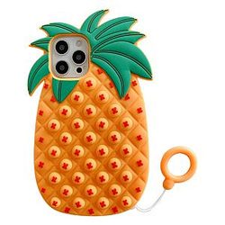Pop It Sensory Fidget Toy for Anxiety and ADHD relief – Orange Pineapple Silicone Phone Case For iPhone
