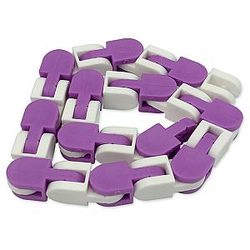 48 Knots White Purple Wacky Track Fidget Chain Toys Stress Reliever