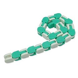 48 Knots White Blue Wacky Track Fidget Chain Toys Stress Reliever