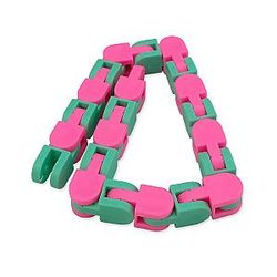 48 Knots Pink Green Wacky Track Fidget Chain Toys Stress Reliever