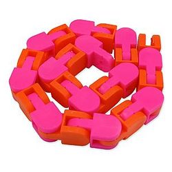 48 Knots Pink Red Wacky Track Fidget Chain Toys Stress Reliever