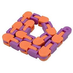 48 Knots Orange Purple Wacky Track Fidget Chain Toys Stress Reliever