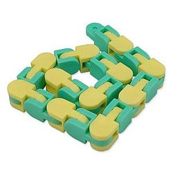 48 Knots Green Yellow Wacky Track Fidget Chain Toys Stress Reliever