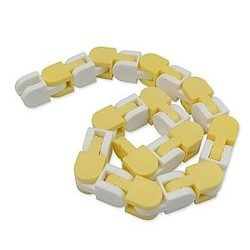 48 Knots White Yellow Wacky Track Fidget Chain Toys Stress Reliever