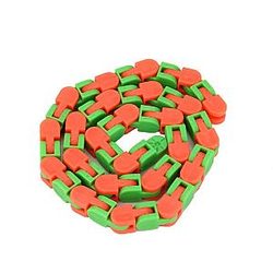 48 Knots Green Orange Wacky Track Fidget Chain Toys Stress Reliever