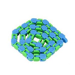 48 Knots Green Blue Wacky Track Fidget Chain Toys Stress Reliever