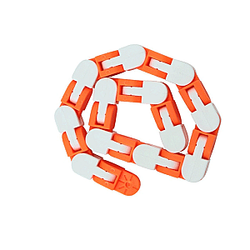 24 Knots White Orange Wacky Tracks Fidget Toys Anti Stress