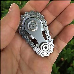 Bike Chain Sensory Fidget Toy for Anxiety and ADHD relief - Stainless Steel Metal Sprocket Flywheel