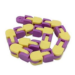 48 Knots Yellow Purple Wacky Track Fidget Chain Toys Stress Reliever