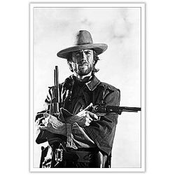 Clint Eastwood in The Outlaw Josey Wales 70s Classic Movie Poster Canvas Print 16X24inch Unframed