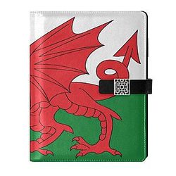 Wales Flag Welsh National Dragon leather lined water proof notebook college rule for planning 6.7x9.2