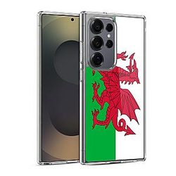 Head Case Designs Wales Cymru Country Flags Gel Case Military Grade Protection Compatible with Samsung Galaxy S25 Ultra and MagSafe