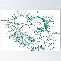 "Mountains", WALK THE MOON Inspired (TEAL) Poster