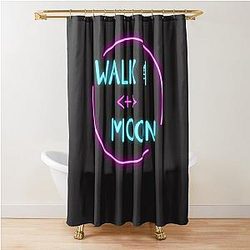 Neon Walk The Moon Shower Curtain