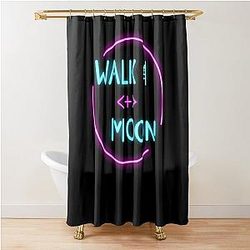 Neon Walk The Moon Shower Curtain