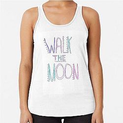 walk the moon handwritten logo Racerback Tank Top