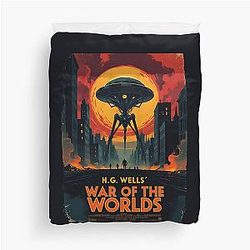 A Vintage Poster of H G Wells War of the Worlds Duvet Cover